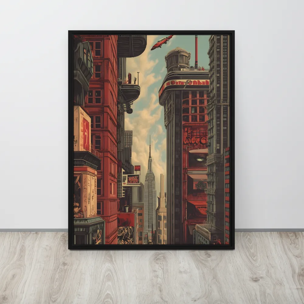 A Glimpse of Tomorrow: Urban Ambition | Canvas with Black Frame | 24″×32″
