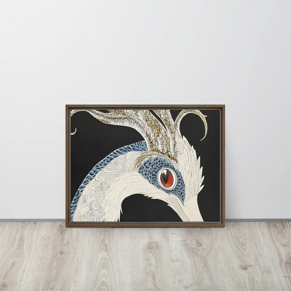 Elegance of the Majestic Peacock | Canvas with Brown Frame | 18″×24″