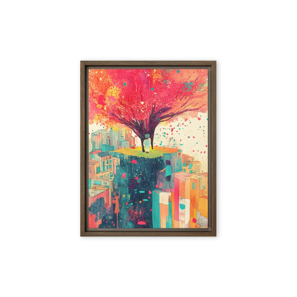 Whispers of Urban Dreams | Canvas with Brown Frame | 9″×12″