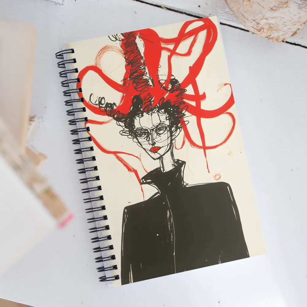 Dramatic Elegance in Red and Black | Spiral Notebook