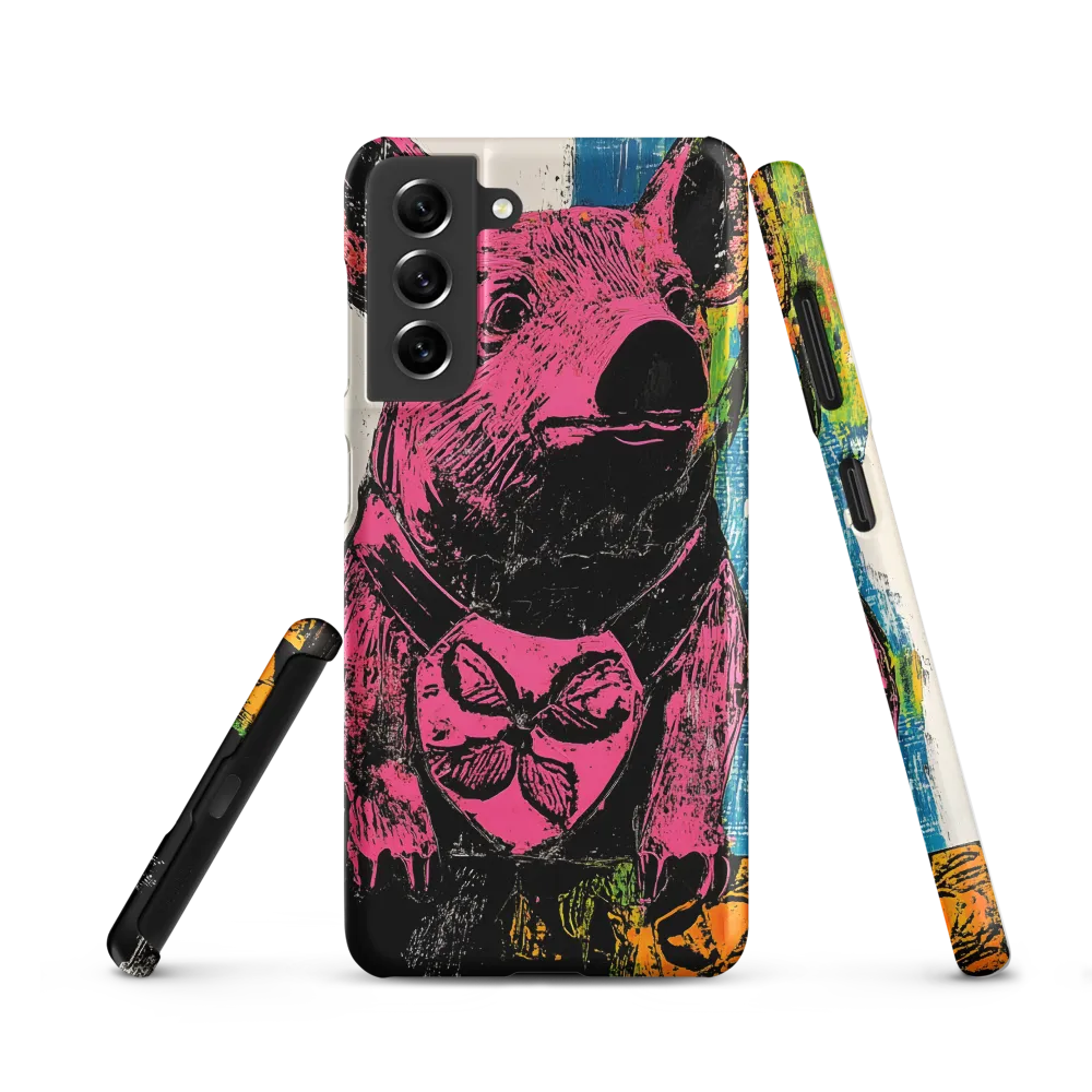 Vibrant Hearted Pig | Phone Case |  S21 | Snap Case | Matte