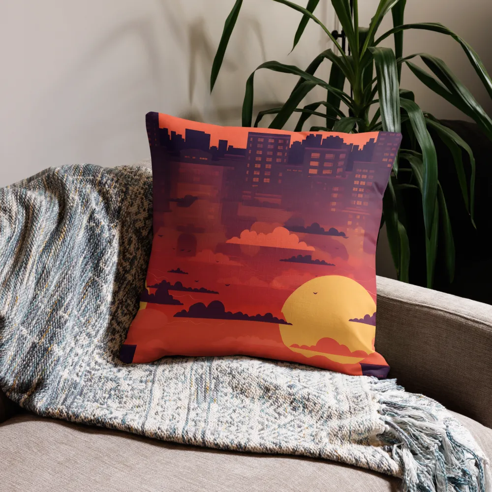 Serene Sunset Cityscape | Pillow | 22″×22″