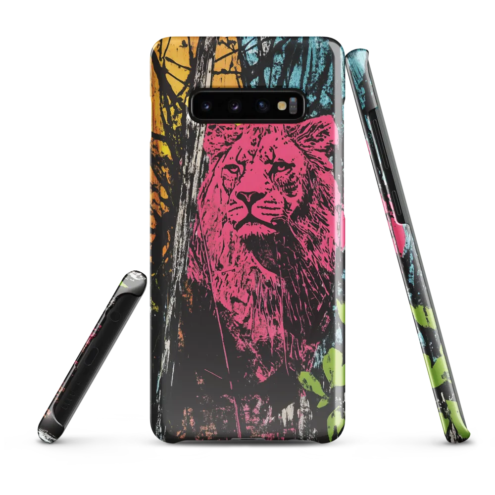 Fierce Vibrance: The Pink Lion | Phone Case |  S10 Plus | Snap Case | Glossy