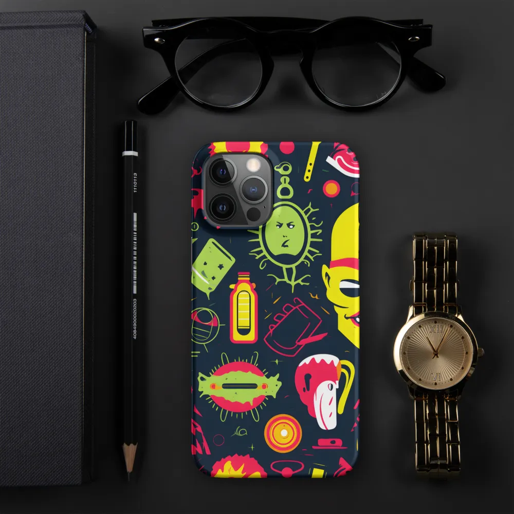Neon Revelry: A Quirky Exploration of Modern Pop Art | Phone Case |  12 Pro Max | Snap Case | Matte