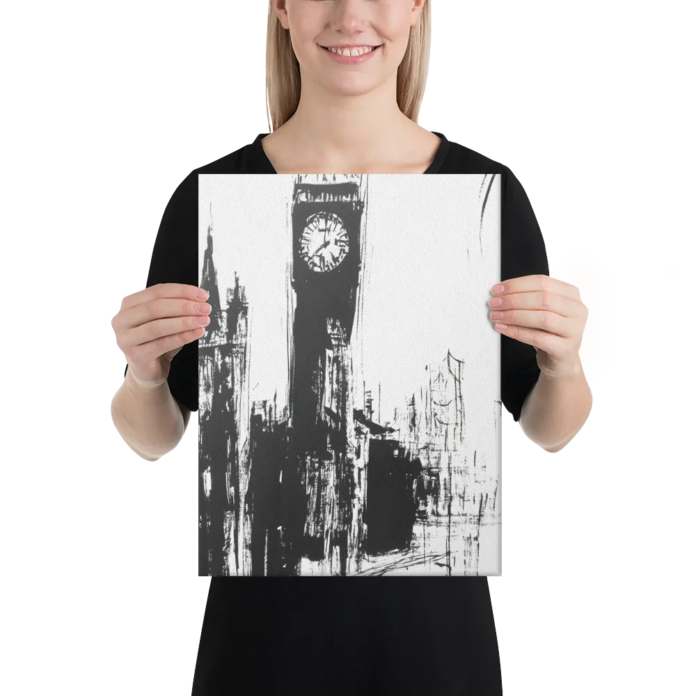 Clock Tower in Motion | Canvas | 12″×16″