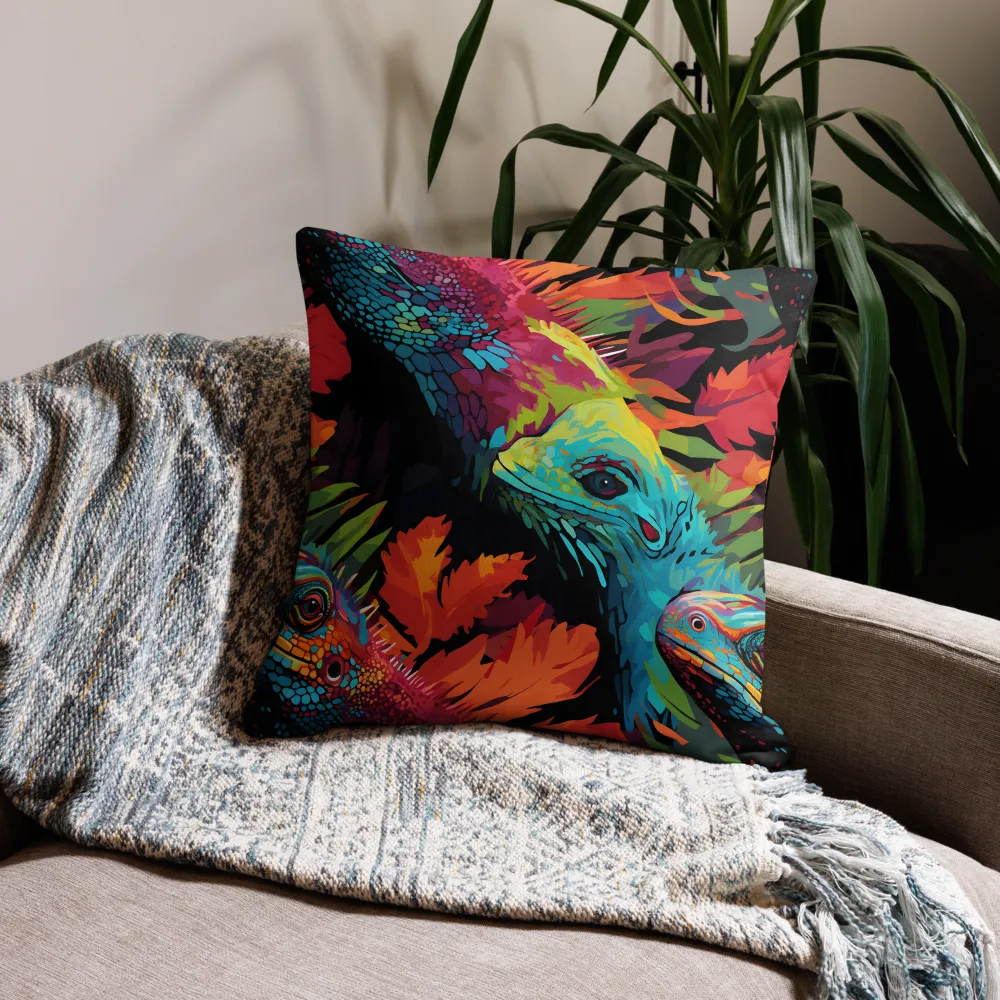 Vibrant Reptilian Harmony | Pillow & Pillow Case | Multiple Sizes