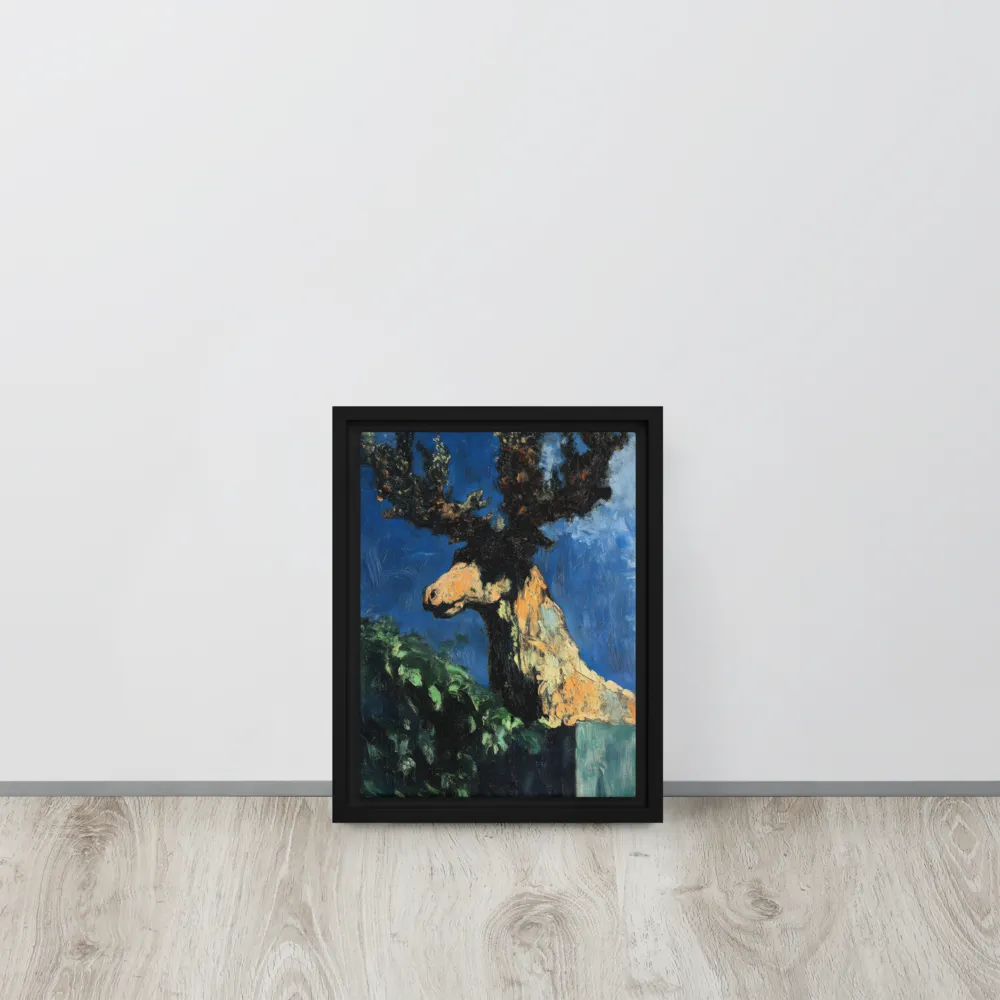 The Majestic Deer in Nature | Canvas with Black Frame | 9″×12″