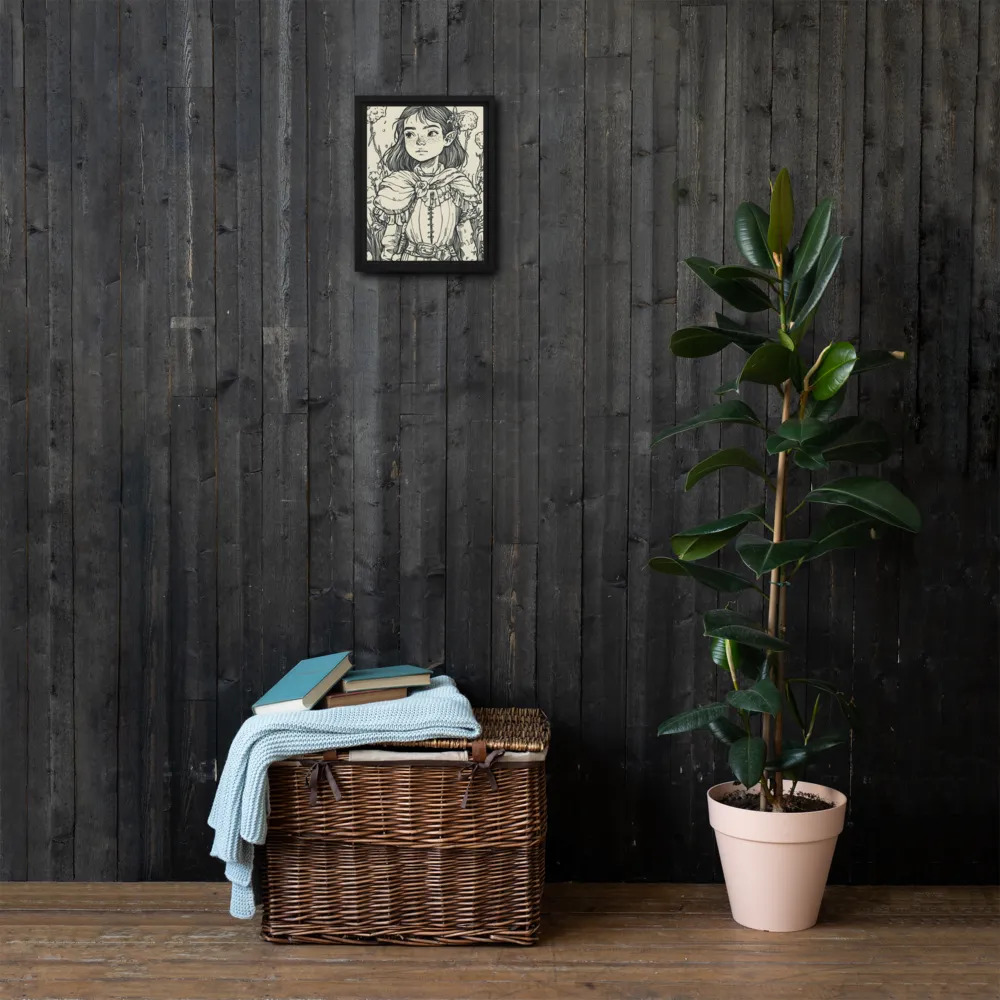 A Young Guardian of Nature | Canvas with Black Frame | 9″×12″