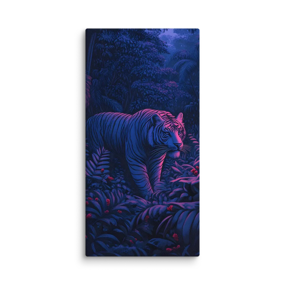 Mystic Prowler: The White Tiger in the Jungle | Canvas | 10″×20″
