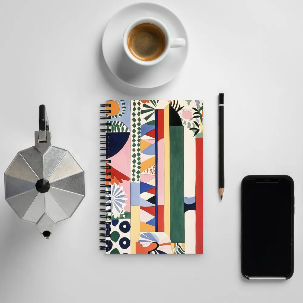 Vibrant Geometric Harmony | Spiral Notebook