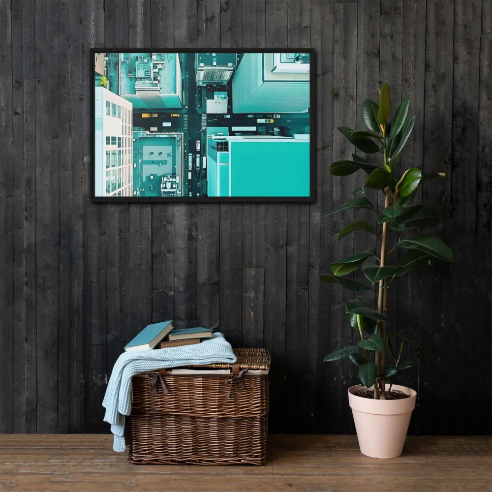 Urban Geometry: Aerial Perspective | Canvas with Black Frame | 24″×36″