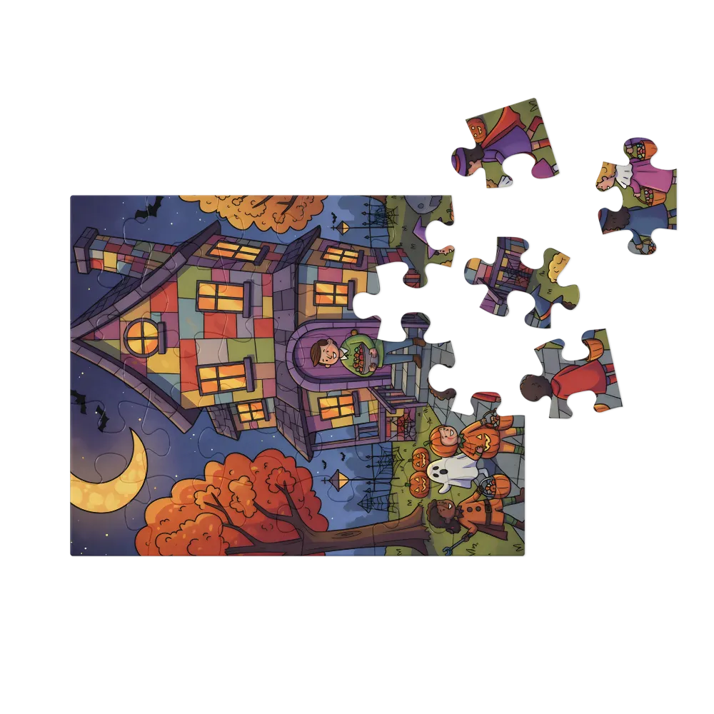 Trick-or-Treat Night 
 Jigsaw Puzzle in Tin Box