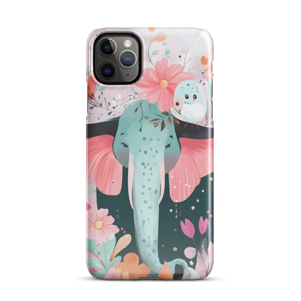 Whimsical Elephant in Bloom | Phone Case |  11 Pro Max | Snap Case | Glossy