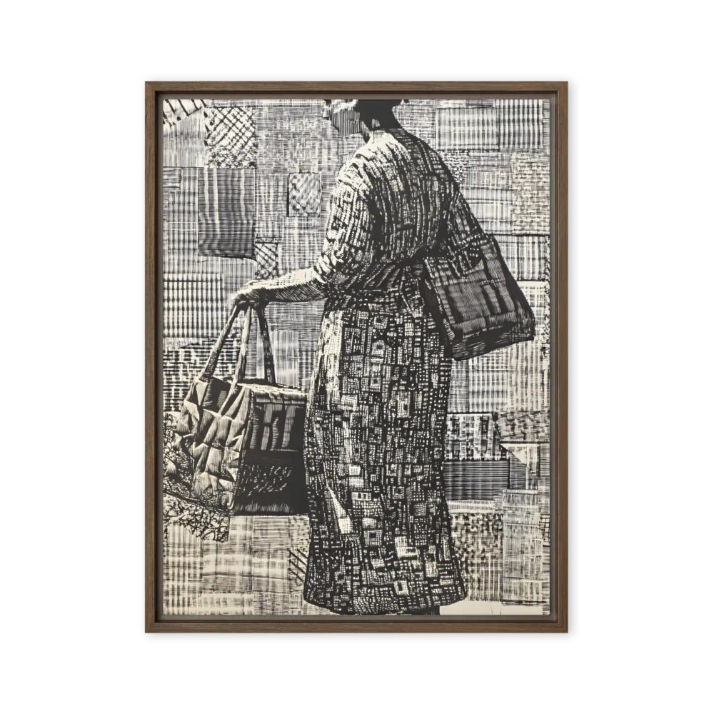 Urban Reflections: A Shopping Narrative | Canvas with Brown Frame | 24″×32″