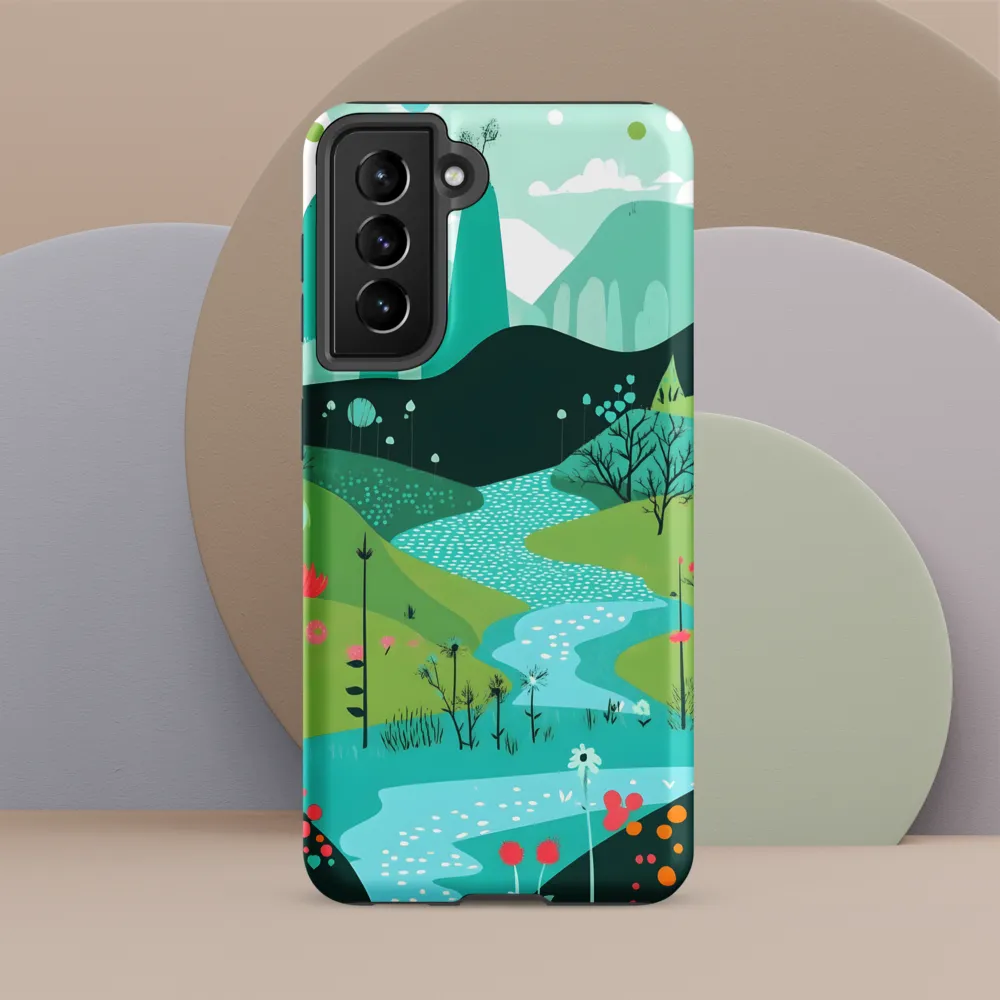 Whimsical River in a Lush Landscape