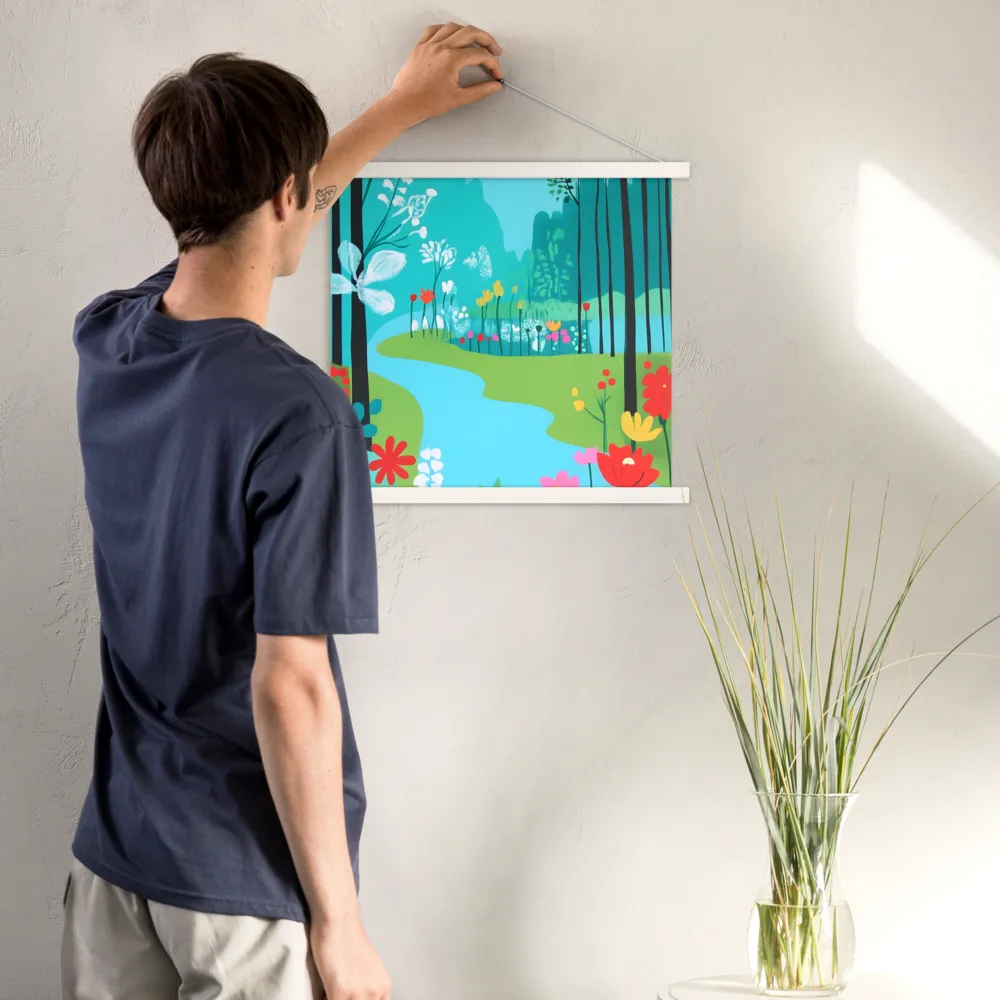 Whispers of Spring: A Colorful Retreat | Poster With White Wood Hanger | 18″×18″