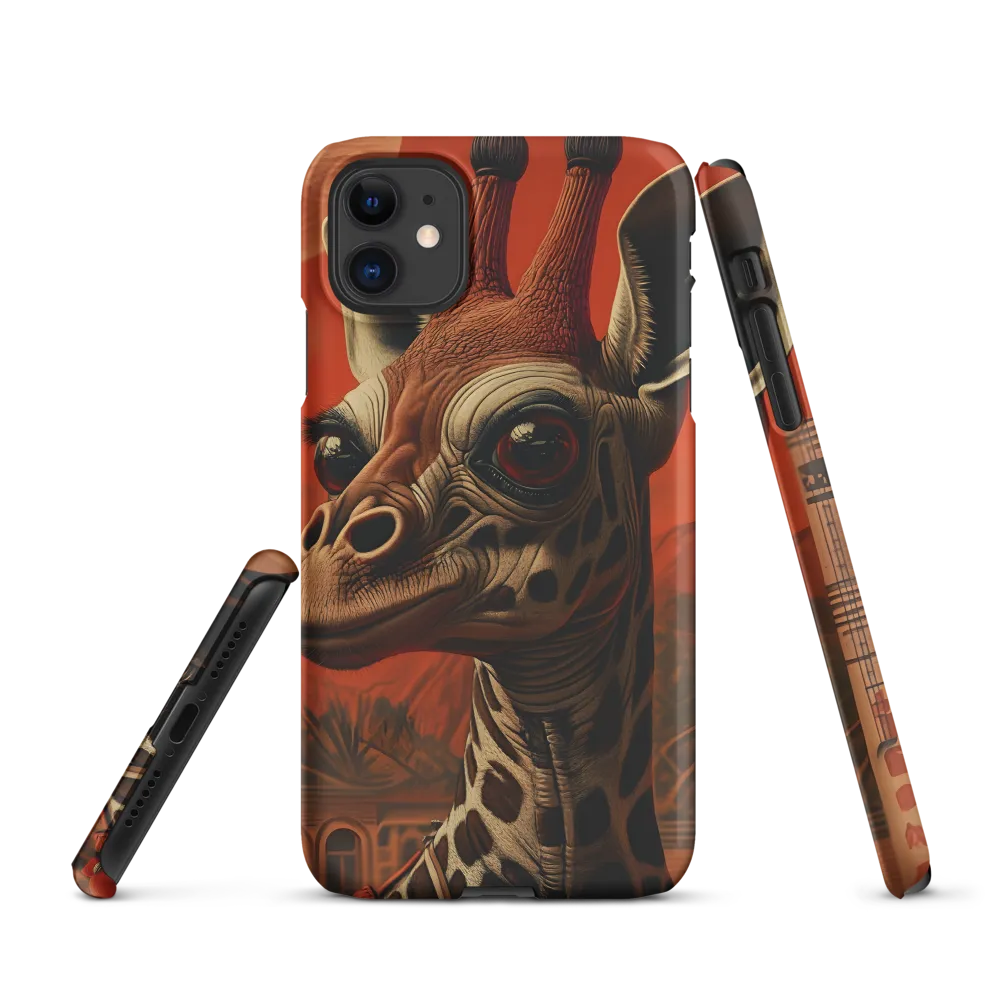 Whimsical Giraffe in an Orange Dreamscape