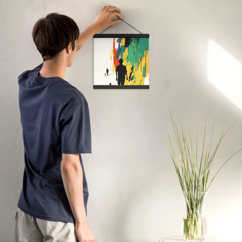 Journey of Silhouettes | Poster With Black Wood Hanger | 12″×12″