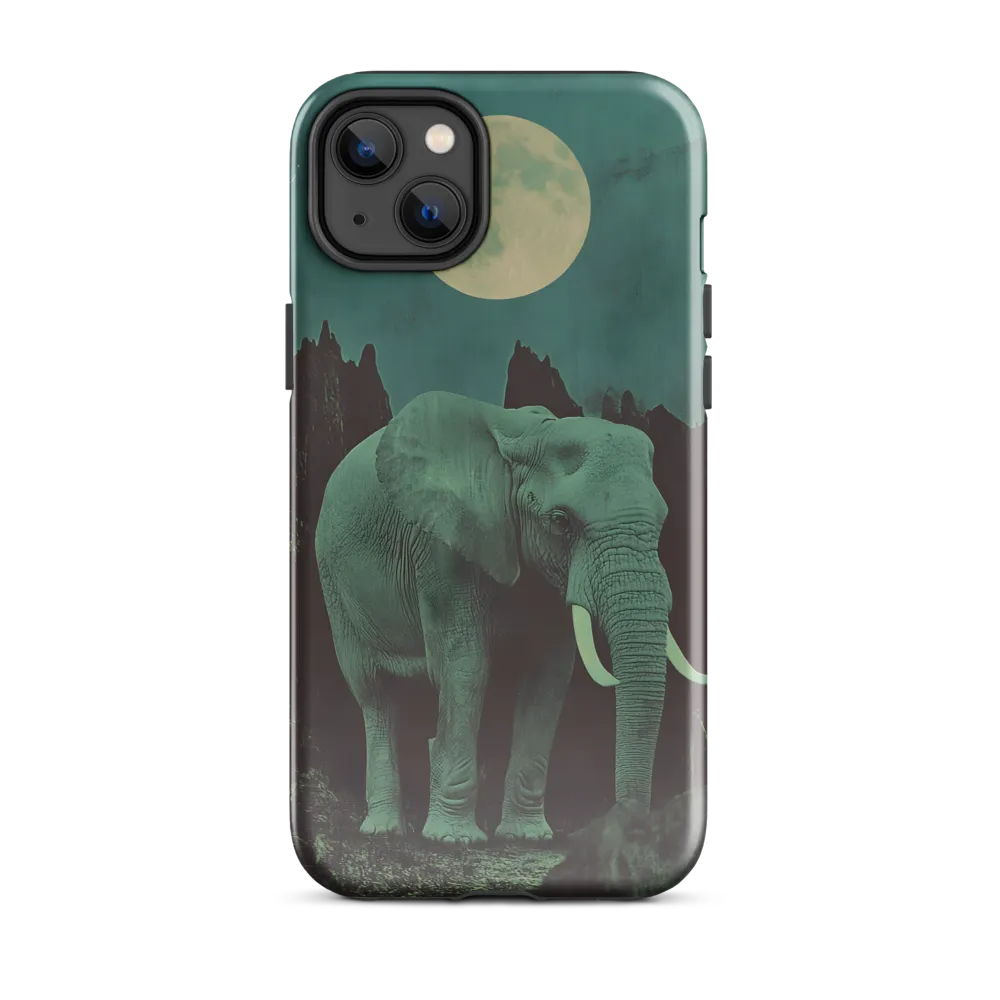 Ethereal Presence: Elephant Under a Full Moon