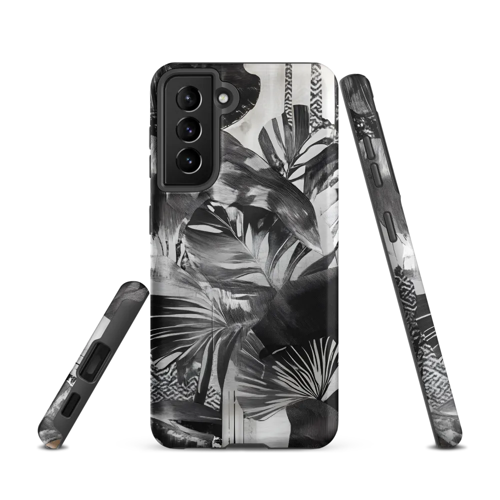 Monochrome Serenity in Tropical Foliage