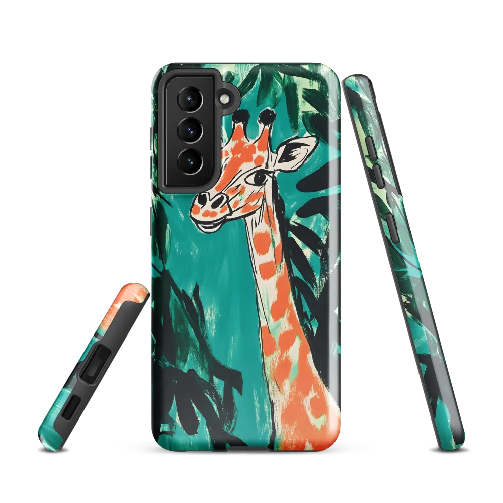 Curious Giraffe in Lush Greenery | Phone Case |  S21 | Tough Case | Glossy