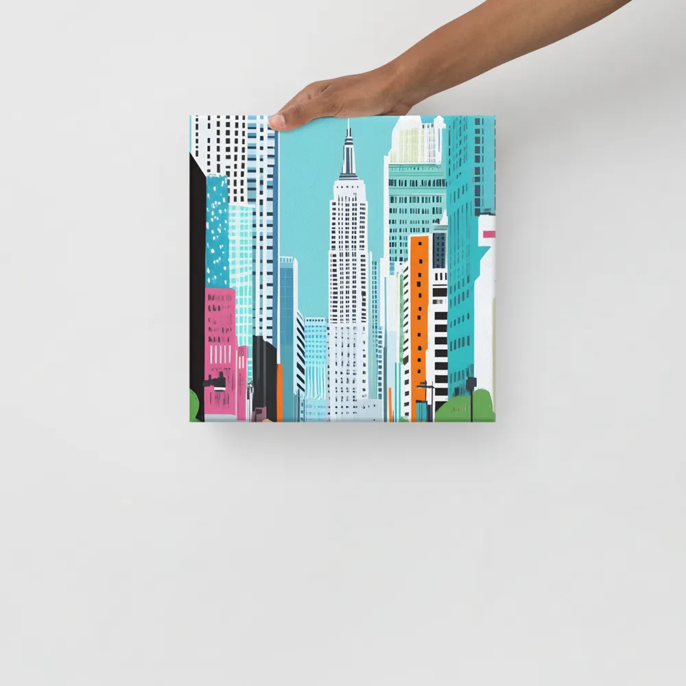 Urban Symphony: A Modern Cityscape | Canvas | 12″×12″