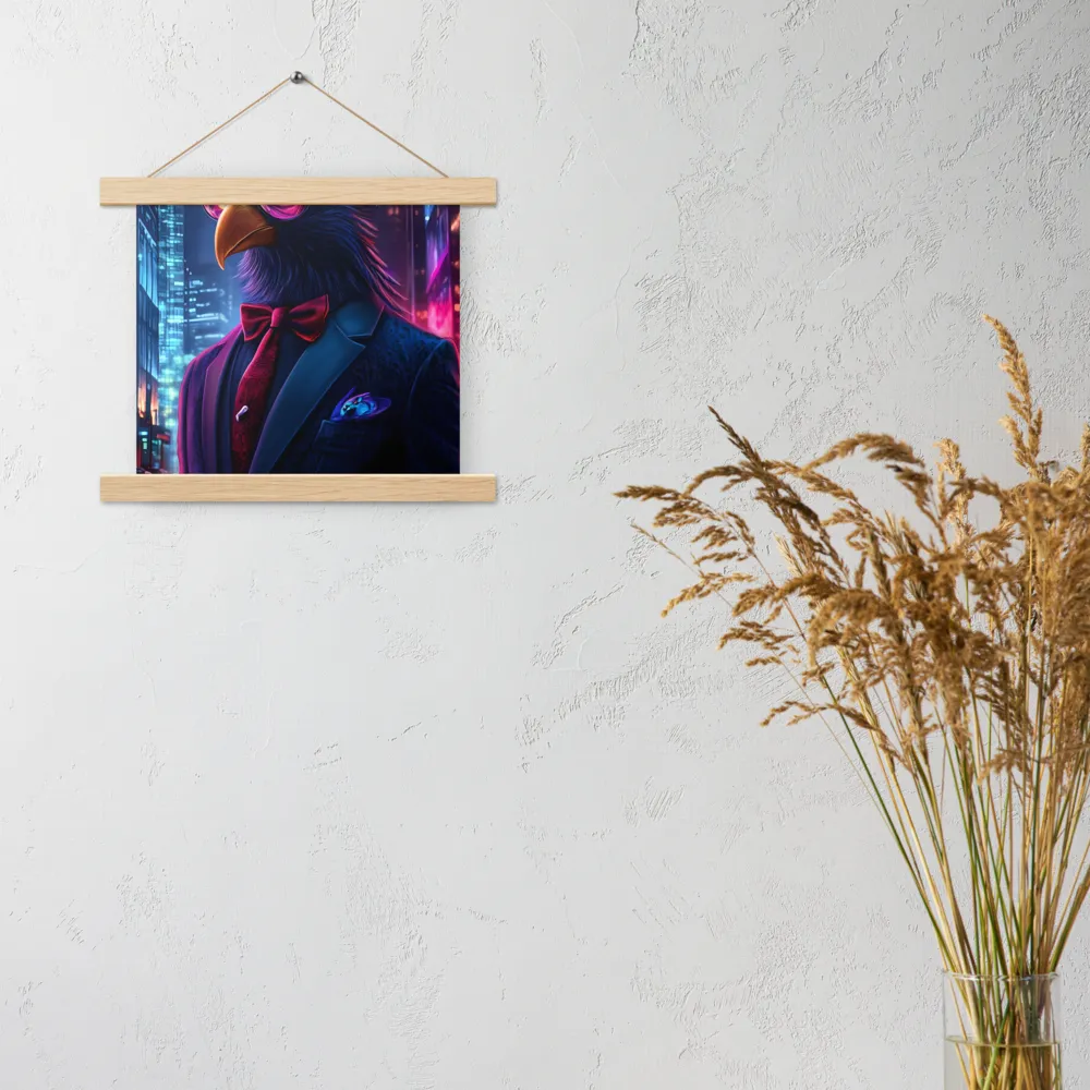 The Dapper Avian | Poster With Oak Wood Hanger | 10″×10″