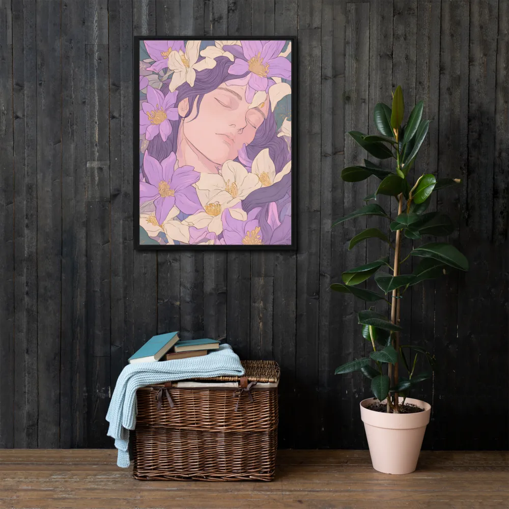 Harmony in Bloom | Canvas with Black Frame | 24″×32″