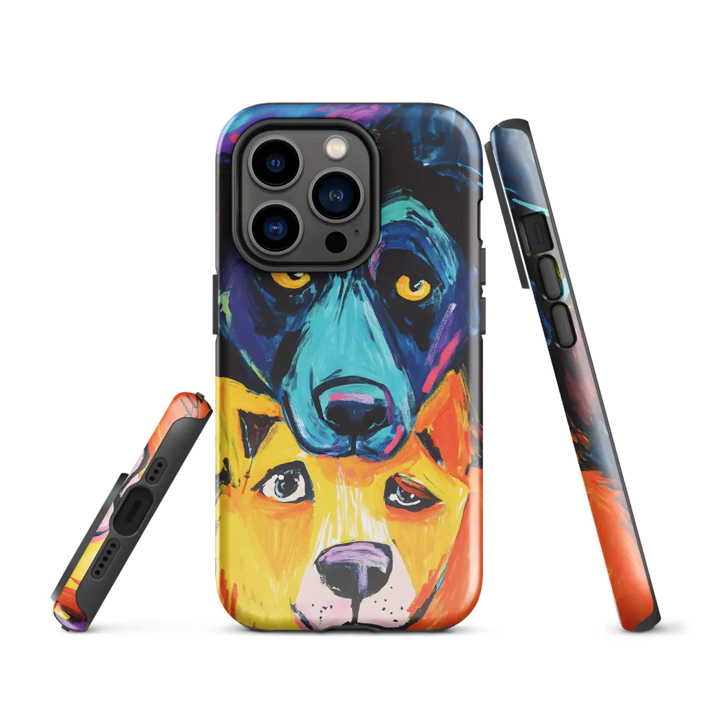 Vibrant Companions: An Expression of Canine Spirit | Phone Case |  14 Pro | Tough Case | Glossy