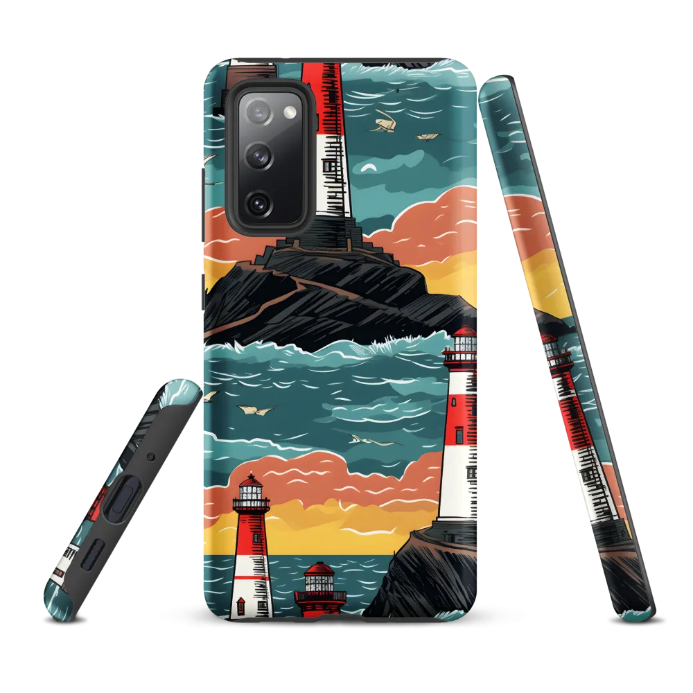 Lighthouses in a Whimsical Ocean | Phone Case |  S20 FE | Tough Case | Matte