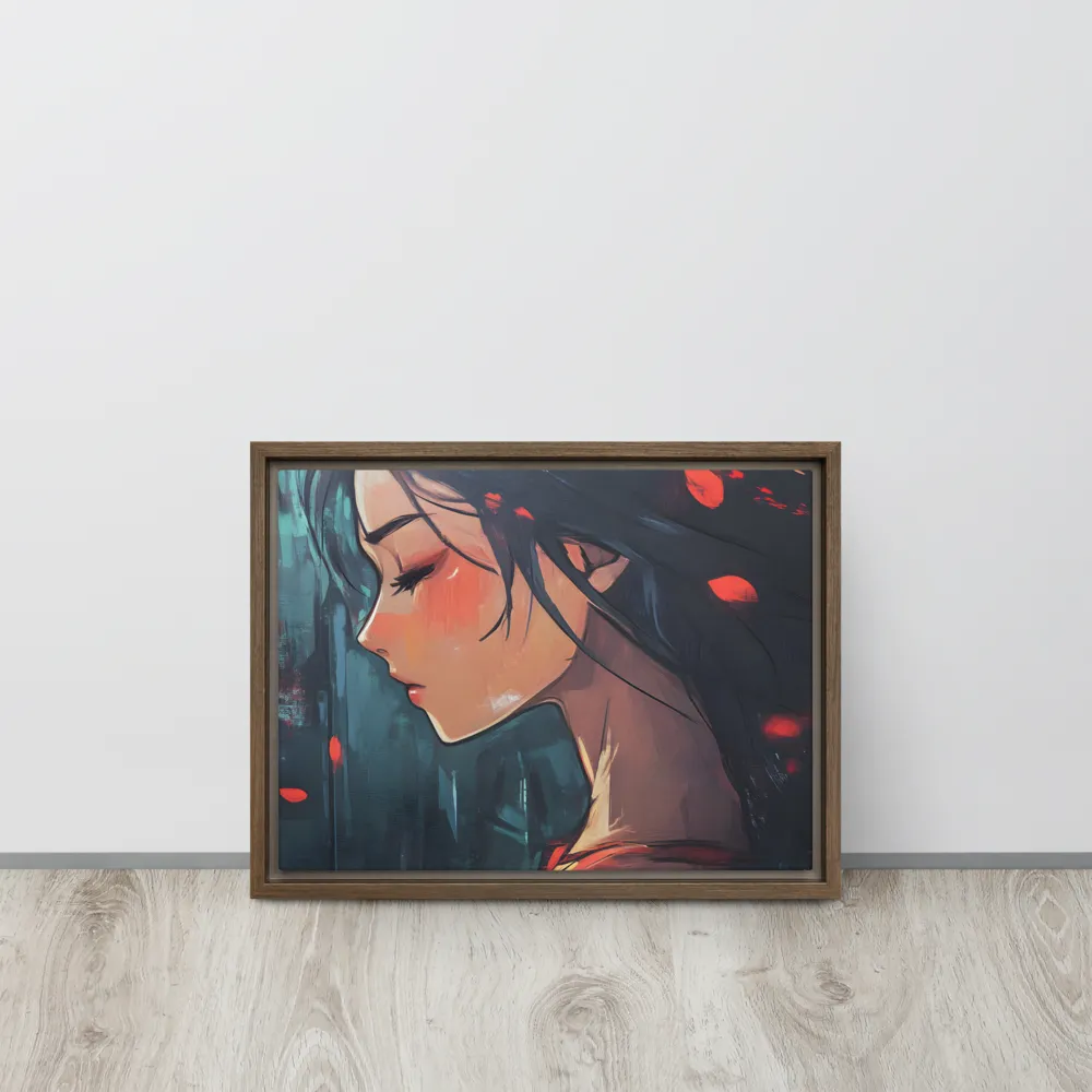 Whispers of Melancholy | Canvas with Brown Frame | 12″×16″
