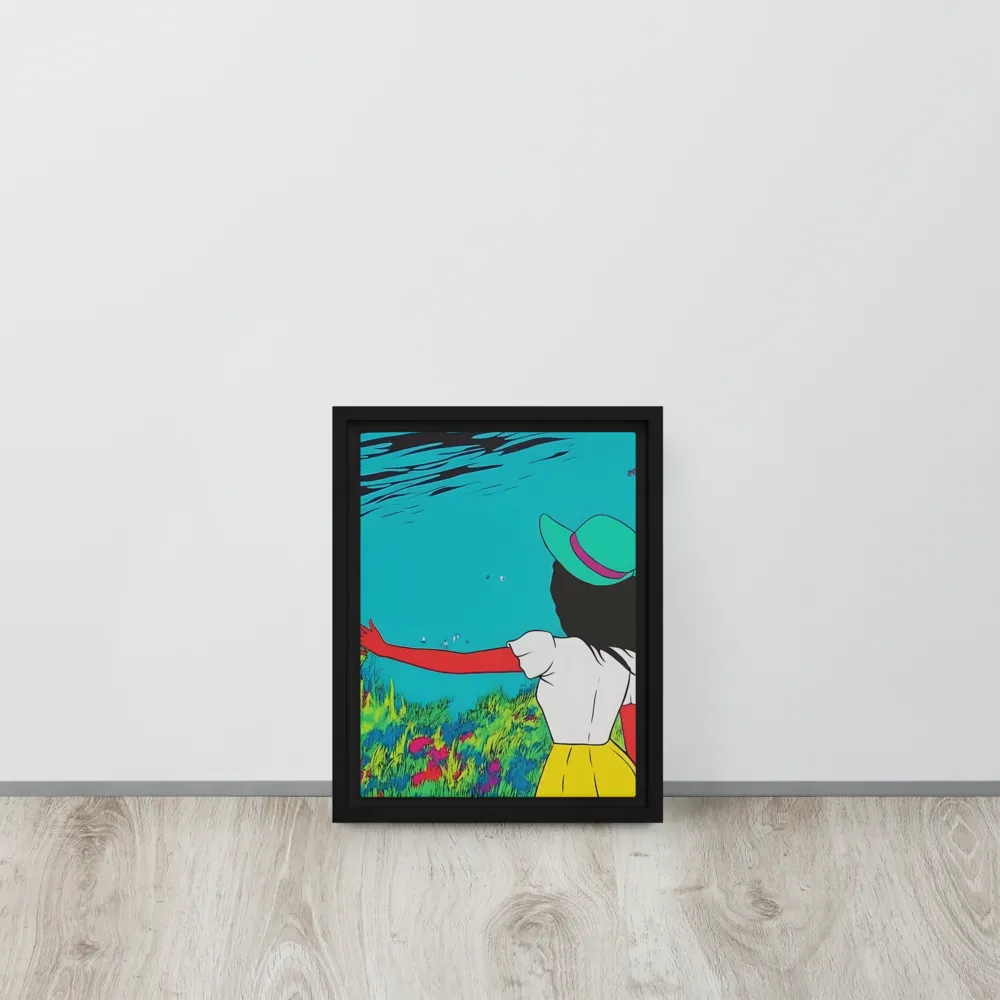 Whimsical Encounter | Canvas with White Frame | 9″×12″