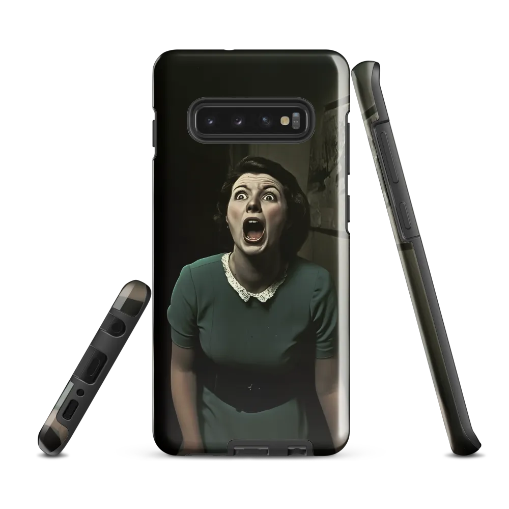 Echoes of Fear: A Vintage Portrait | Phone Case |  S10 Plus | Tough Case | Glossy