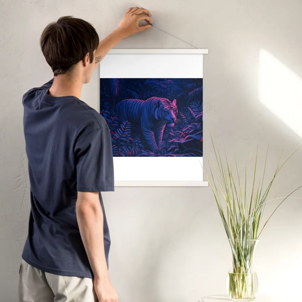 Mystic Prowler: The White Tiger in the Jungle | Poster With White Wood Hanger | 18″×24″