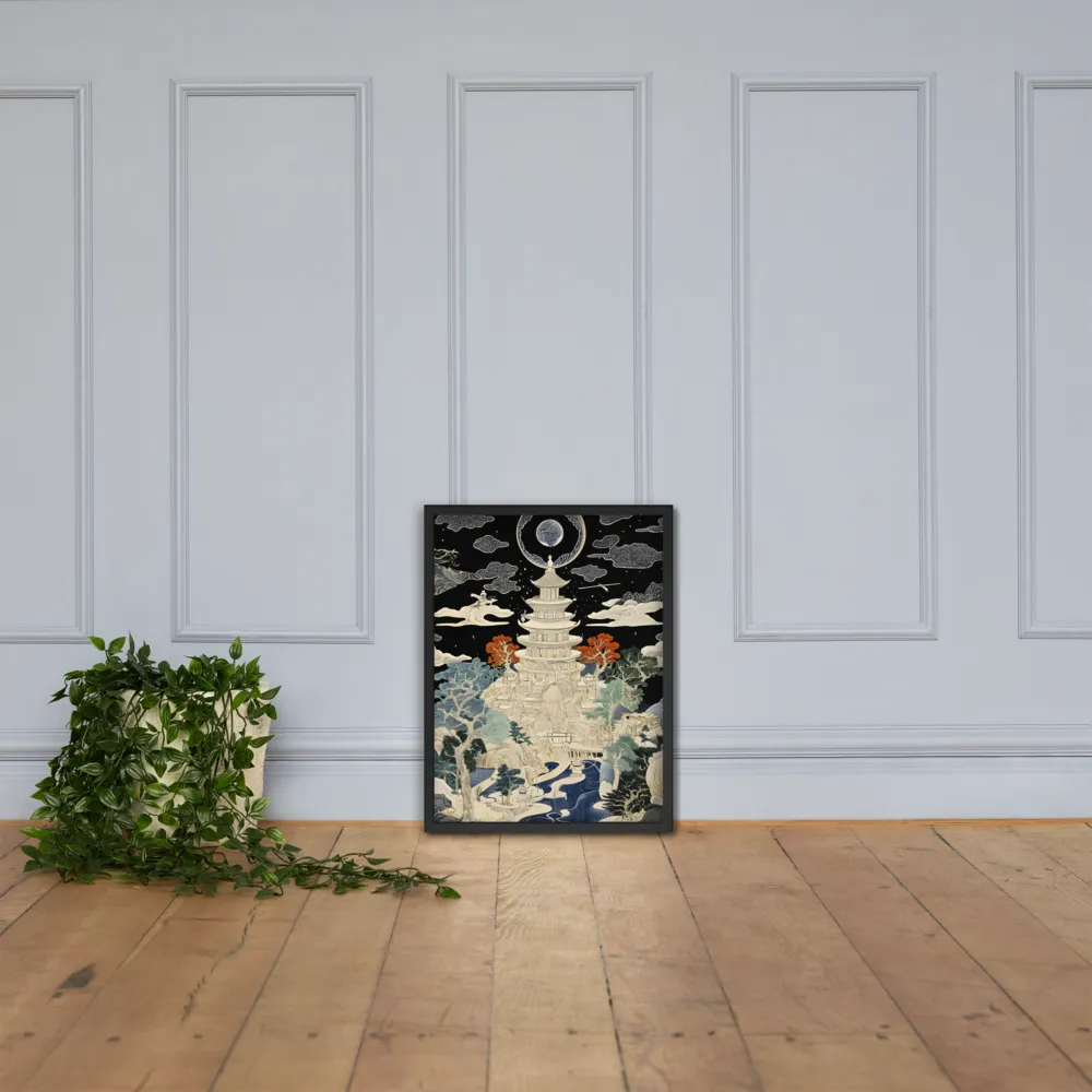Whispers of the Pagoda | Poster with Black Frame | 18″×24″