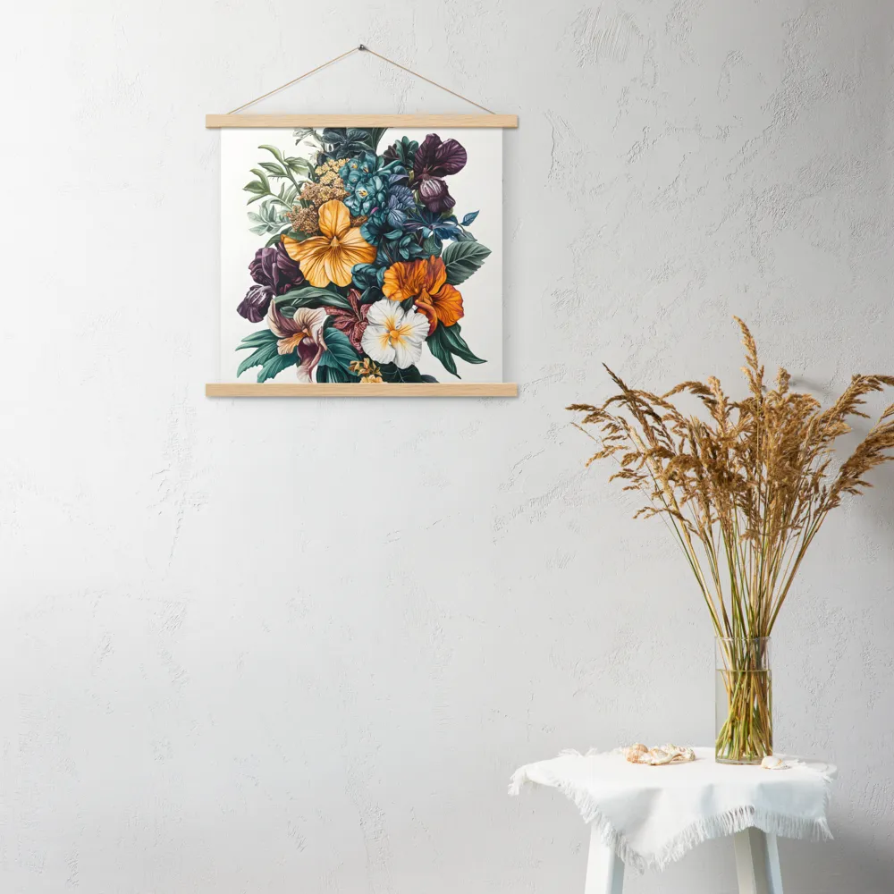 Floral Symphony | Poster With Oak Wood Hanger | 18″×18″