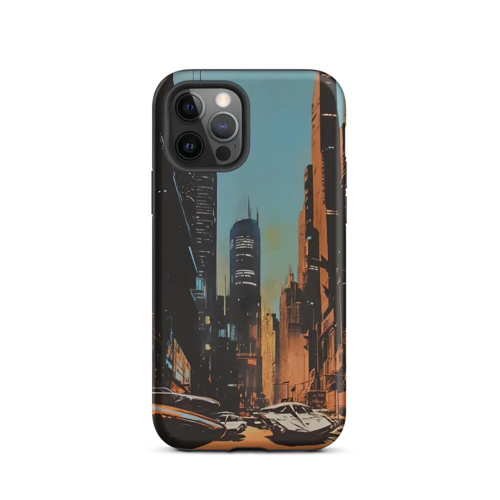 Futuristic Cityscape in Blue and Orange