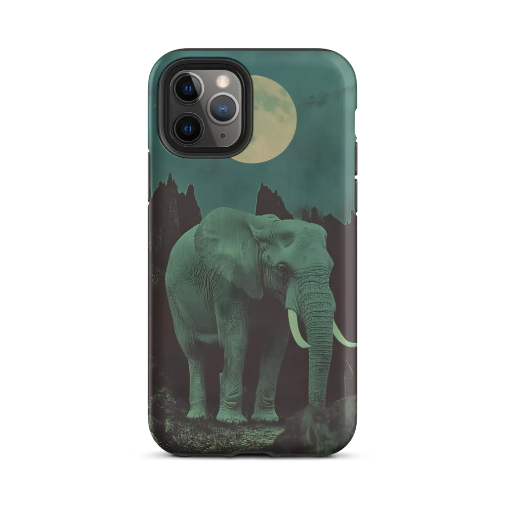 Ethereal Presence: Elephant Under a Full Moon