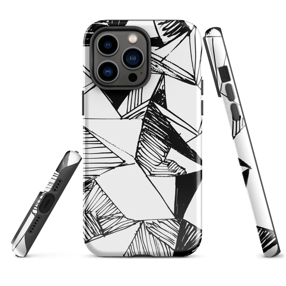 Dynamic Geometry in Ink | Phone Case |  14 Pro Max | Tough Case | Glossy