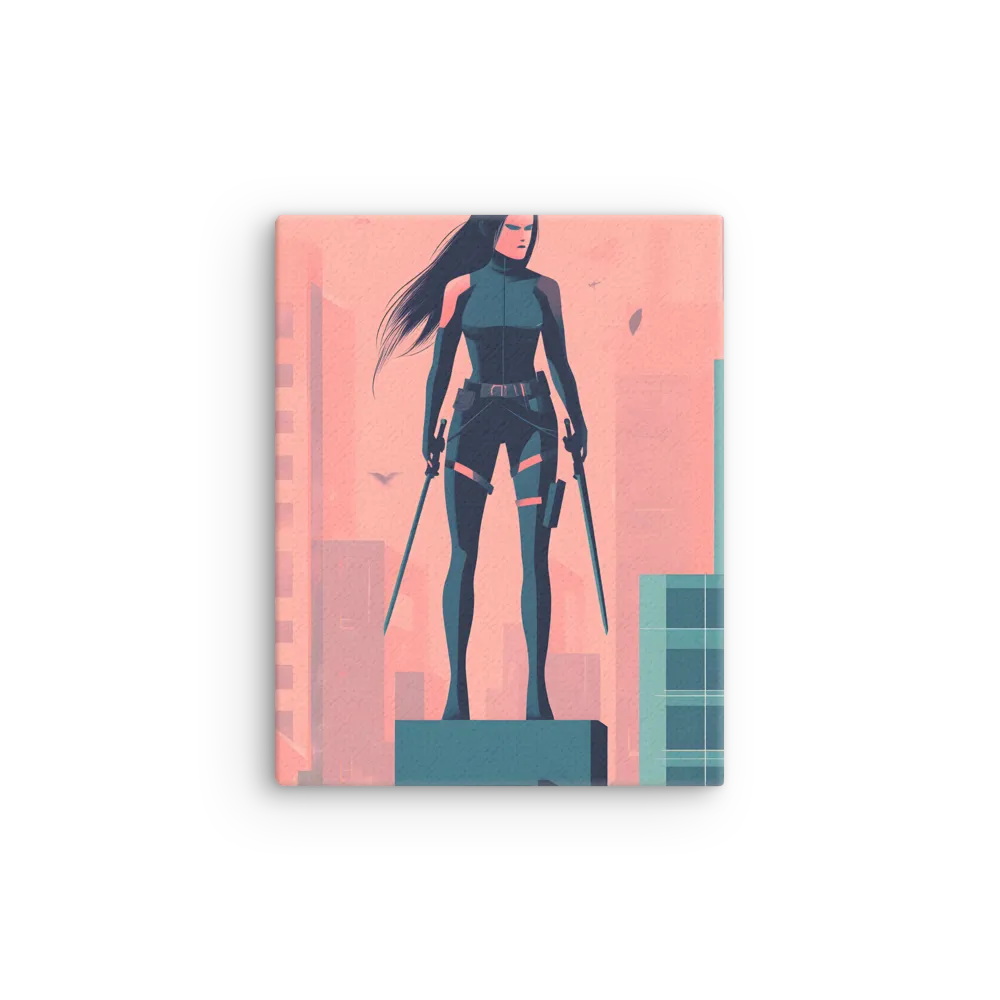 Urban Sentinel: A Warrior's Stand | Thin Canvas | 11″×14″