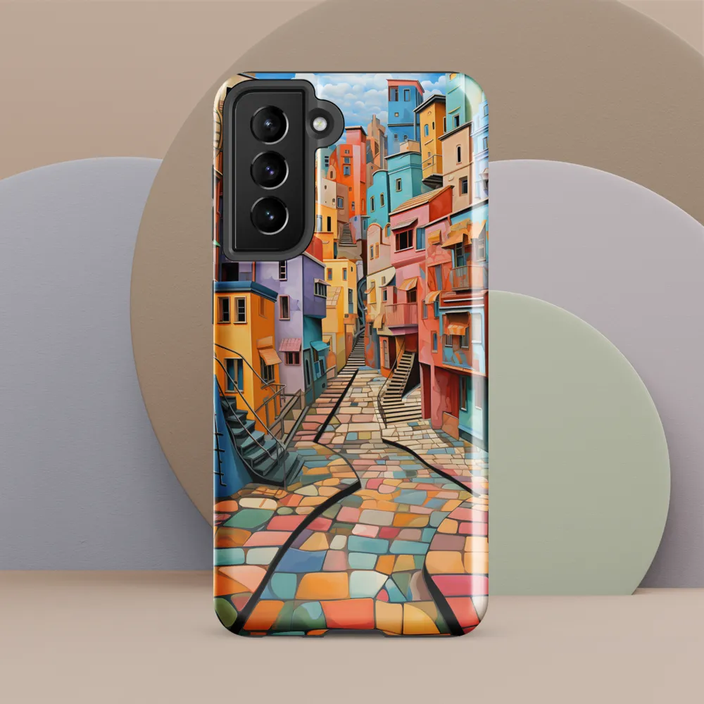 Vibrant Cityscape: A Kaleidoscope of Colors | Phone Case |  S21 FE | Tough Case | Glossy