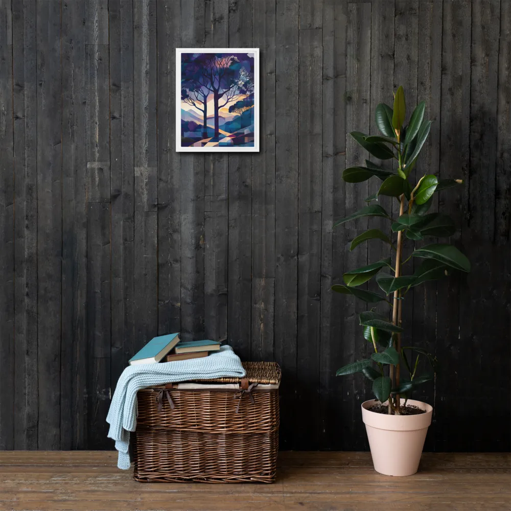 Tranquil Geometry: A Journey Through Color | Canvas with White Frame | 11″×14″