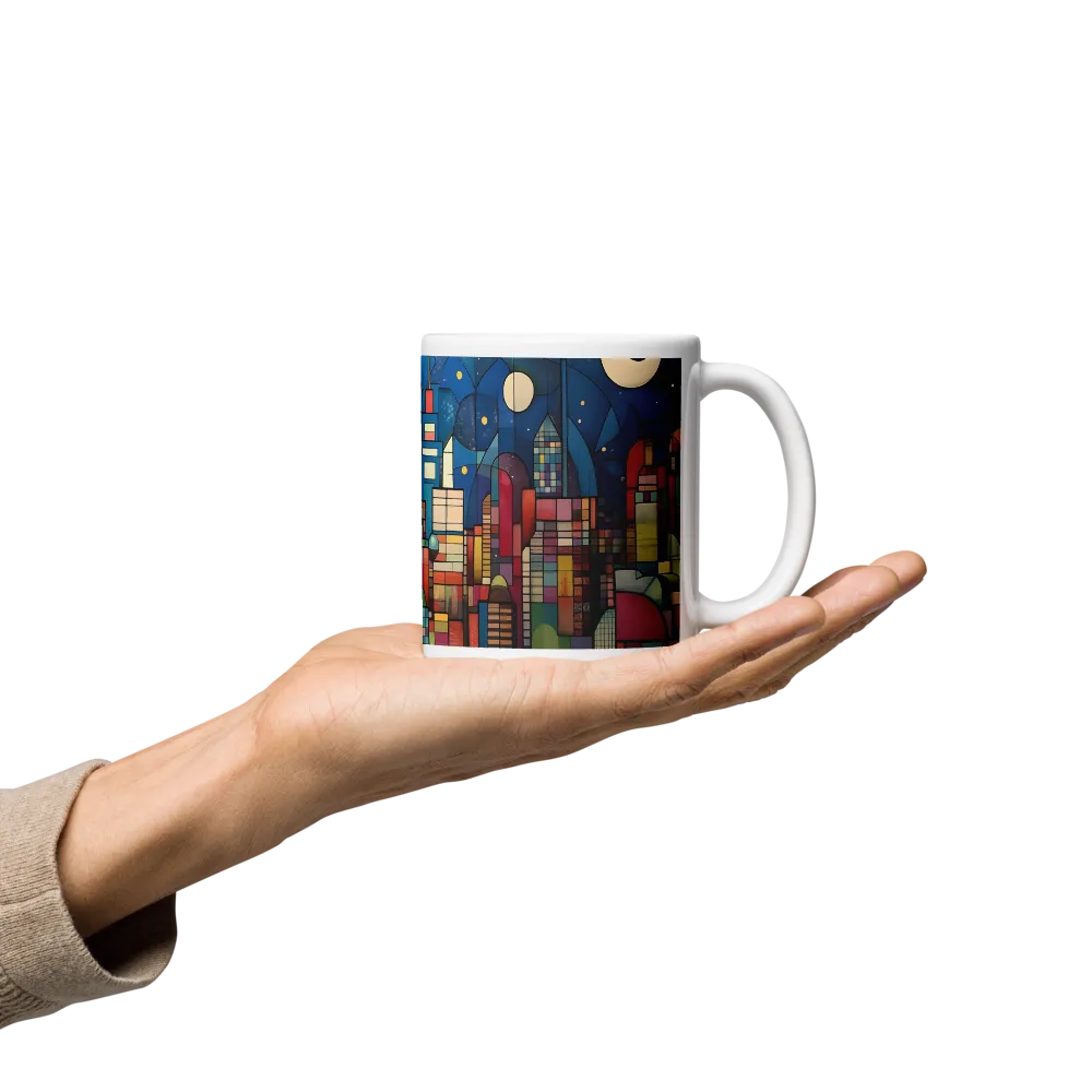 Geometric Harmony: A Vibrant Cityscape | Mugs | Multiple Sizes & Colors