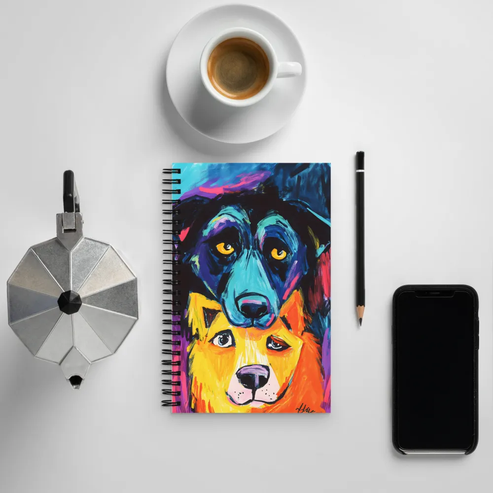 Vibrant Companions: An Expression of Canine Spirit | Spiral Notebook