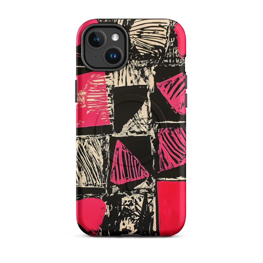 Geometric Symphony in Pink and Black