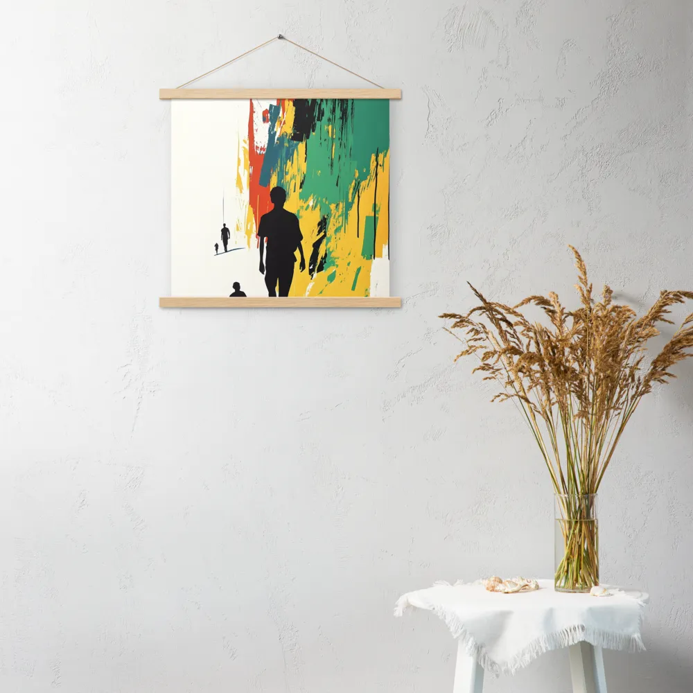 Journey of Silhouettes | Poster With Oak Wood Hanger | 18″×18″