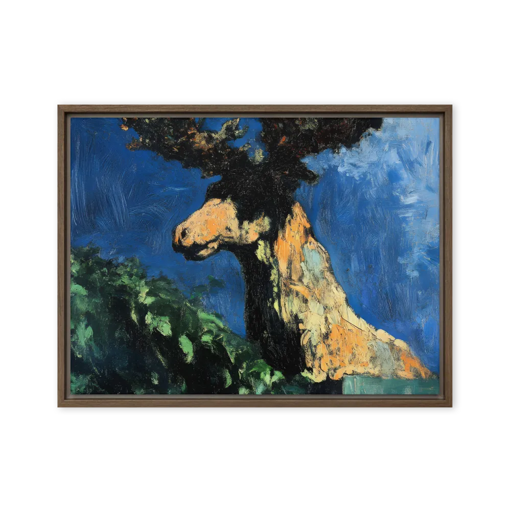 The Majestic Deer in Nature | Canvas with Brown Frame | 18″×24″