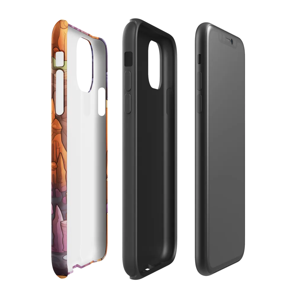 Vibrant Rockscape: A Digital Odyssey | Phone Case |  11 | Tough Case | Glossy