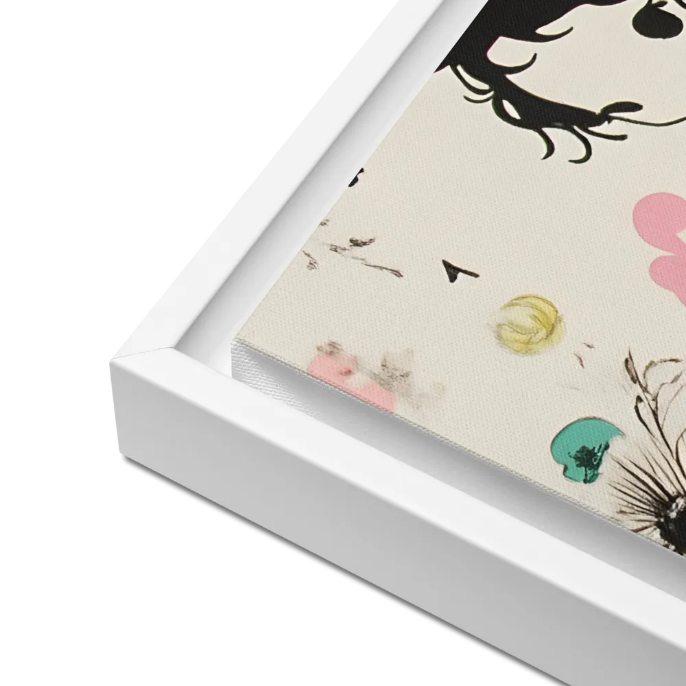 Whimsical Garden Reverie | Canvas with White Frame | 16″×20″