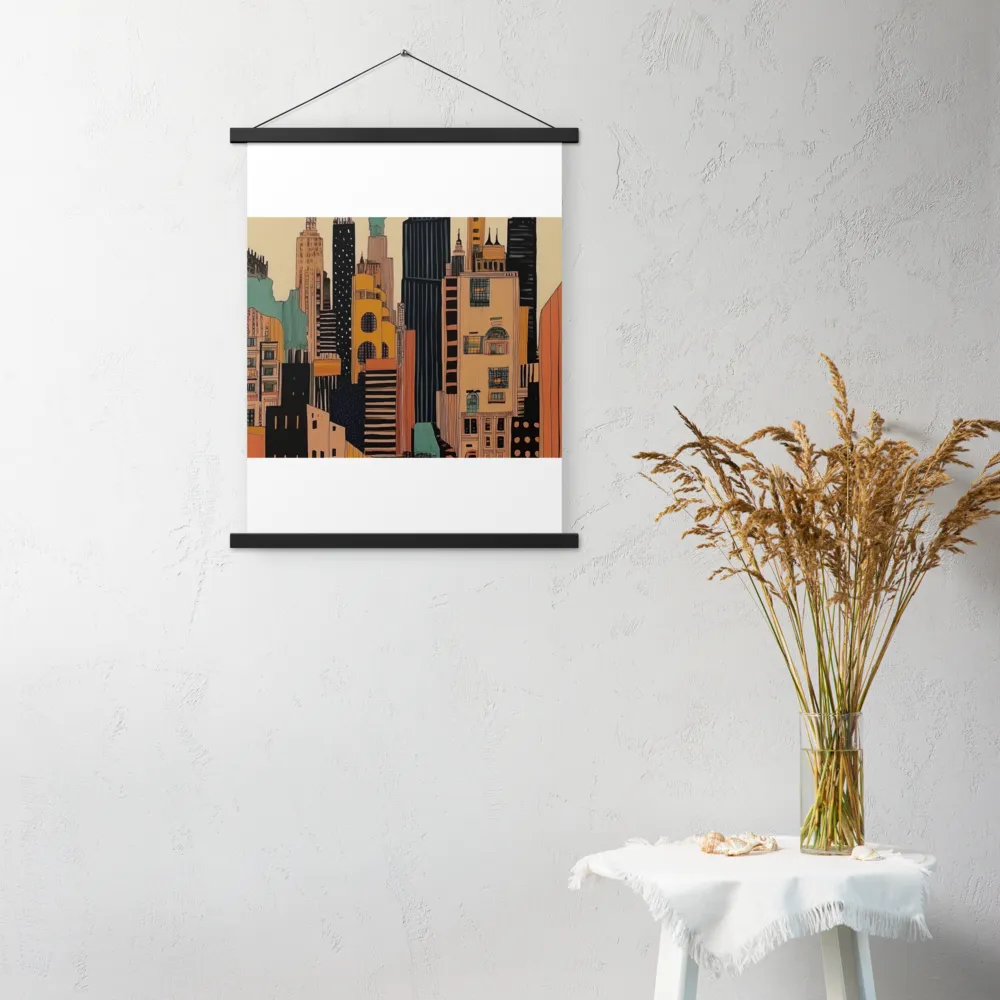 Urban Symphony in Ink | Poster With Black Wood Hanger | 18″×24″